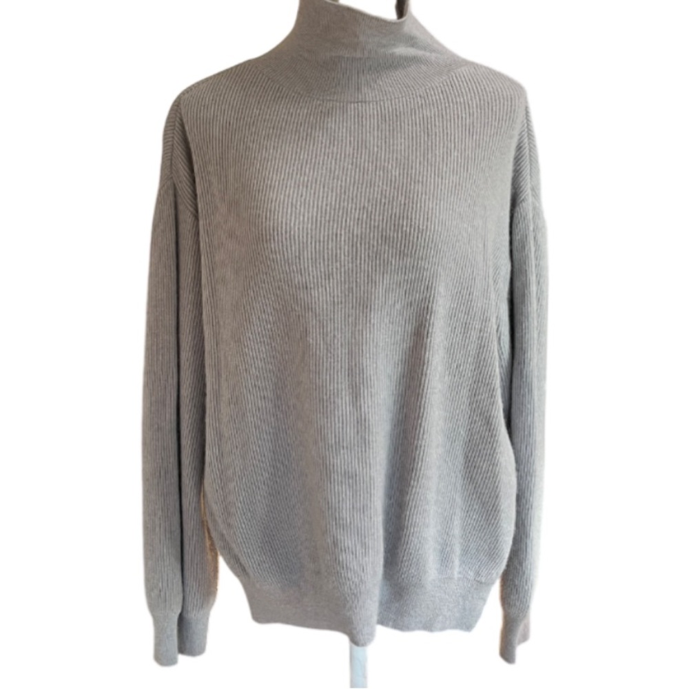The Frankie Shop Women's Light Gray Knitwear Turtleneck Sweater Size M/L